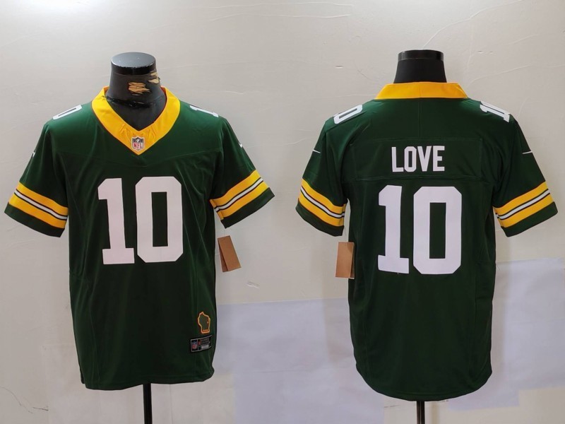 Men Green Bay Packers #10 Love Black 2025 Nike Limited NFL Jersey style 001